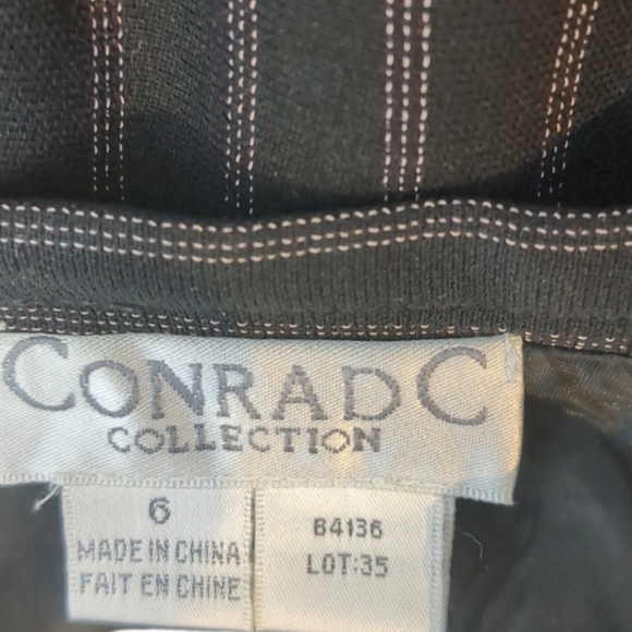 1CONRADC Collection Black and Pink Strips Skirt Size 6 - Picture 5 of 9